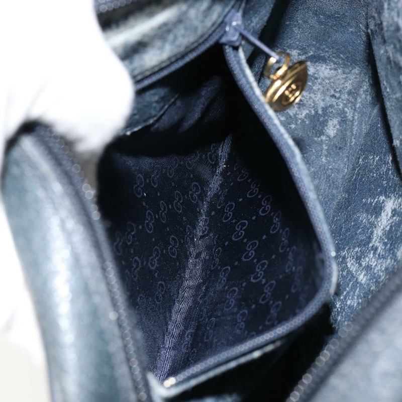 【日本直送】GUCCI Micro GG帆布單肩包 PVC皮革 海軍藍 正品 sw1590-10