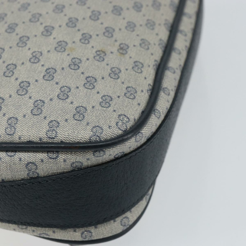 【日本直送】GUCCI Micro GG帆布單肩包 PVC皮革 海軍藍 正品 sw1590-16