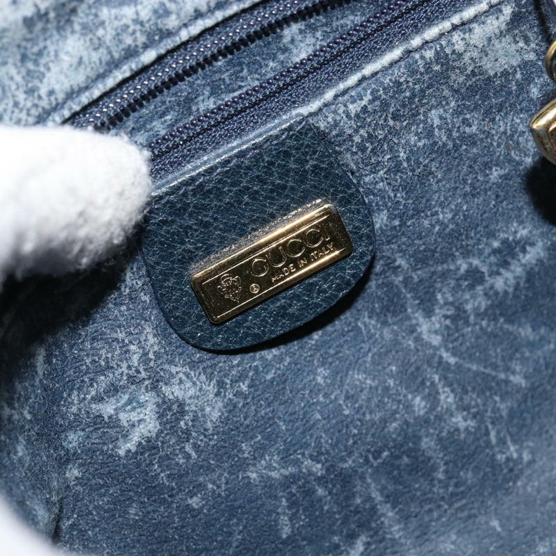 【日本直送】GUCCI Micro GG帆布單肩包 PVC皮革 海軍藍 正品 sw1590-18