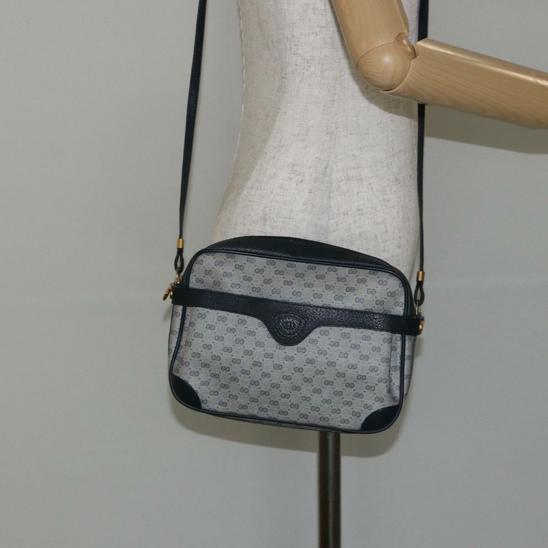 【日本直送】GUCCI Micro GG帆布單肩包 PVC皮革 海軍藍 正品 sw1590-22