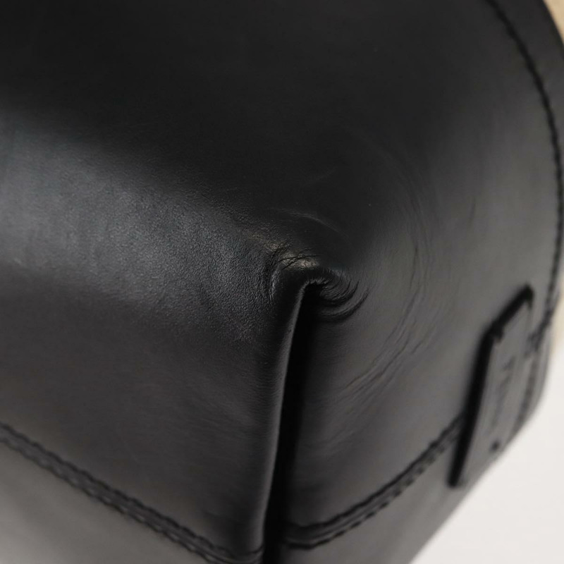 【日本直送】FENDI 胡桃色帆布托特包 帆布皮革 米色 黑色 金色 正品 bs29810-16