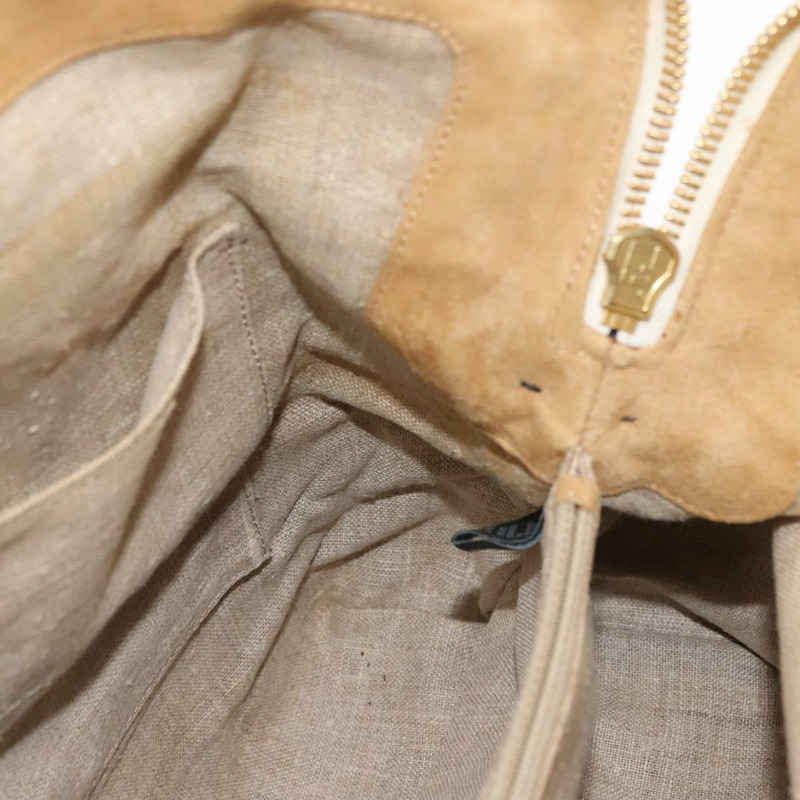 【日本直送】FENDI 胡桃色帆布托特包 帆布皮革 米色 黑色 金色 正品 bs29810-20