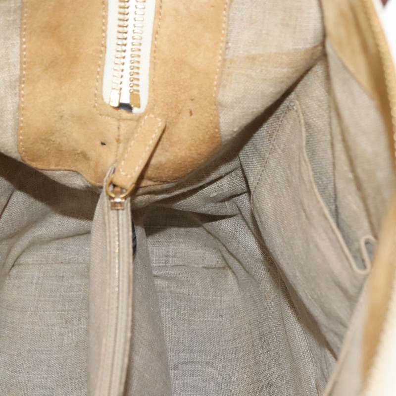 【日本直送】FENDI 胡桃色帆布托特包 帆布皮革 米色 黑色 金色 正品 bs29810-21