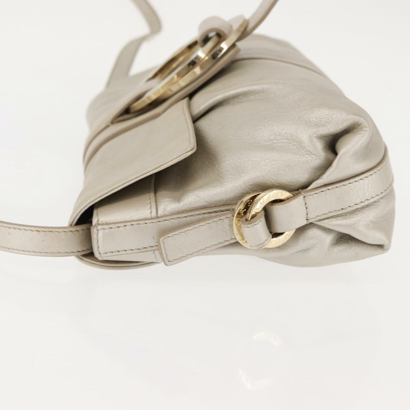 【日本直送】寶格麗 Chandra 單肩包 皮革 銀色 金色 正品 hk3110-3