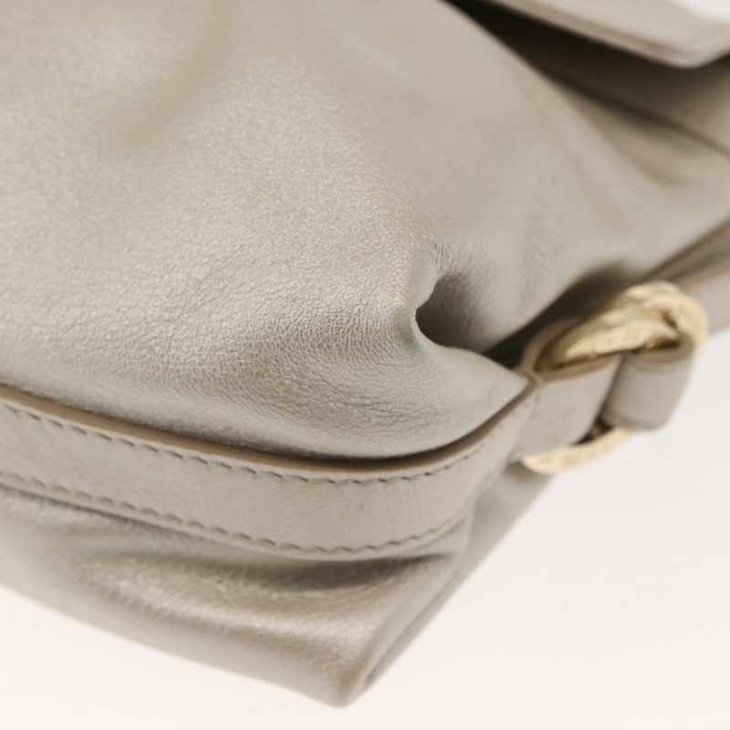 【日本直送】寶格麗 Chandra 單肩包 皮革 銀色 金色 正品 hk3110-14