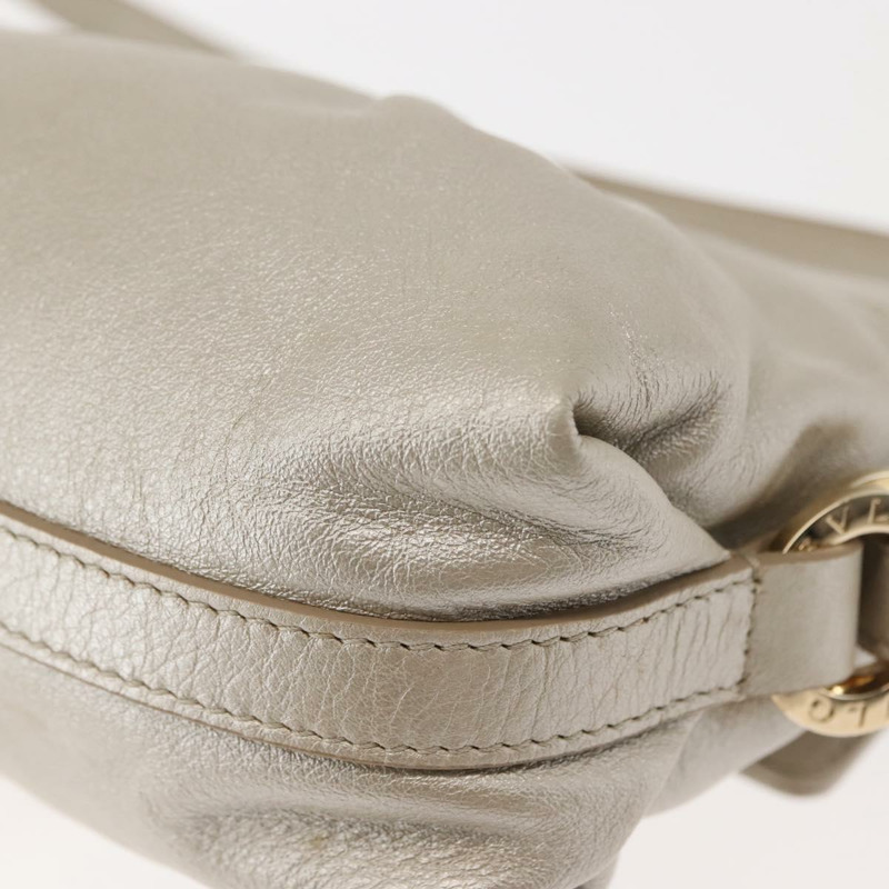 【日本直送】寶格麗 Chandra 單肩包 皮革 銀色 金色 正品 hk3110-16