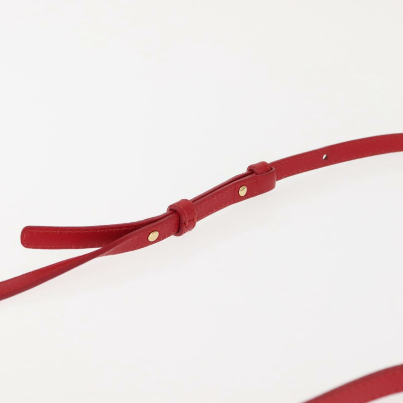 【日本直送】CELINE Trio 大單肩包 皮革 紅色 金色 Auth hk3112-7