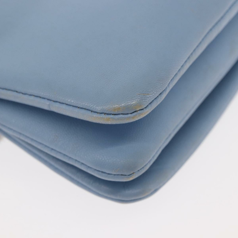 【日本直送】CELINE Trios Mall 肩背包 皮革 藍色 金色 正品 hk3113-8