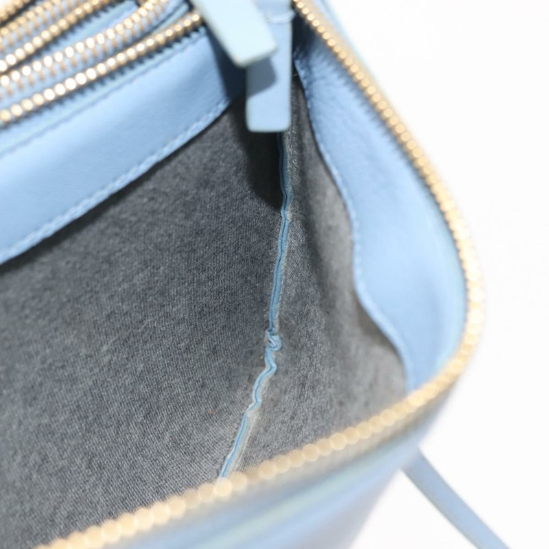 【日本直送】CELINE Trios Mall 肩背包 皮革 藍色 金色 正品 hk3113-18