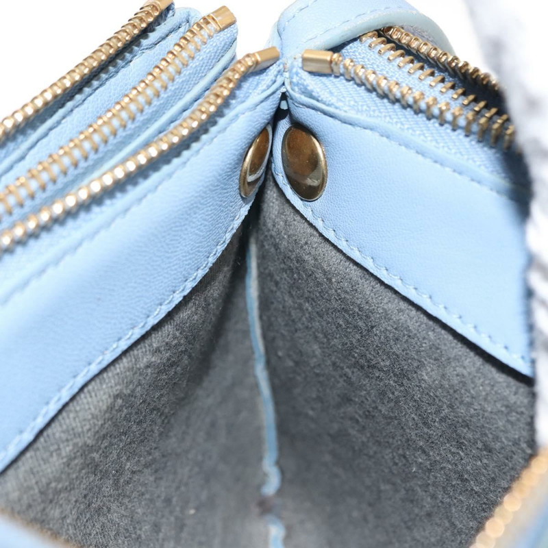 【日本直送】CELINE Trios Mall 肩背包 皮革 藍色 金色 正品 hk3113-22