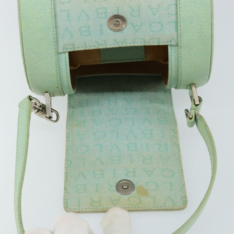 【日本直送】寶格麗 Logo mania 單肩包 帆布皮革 祖母綠 正品 hk3109-9