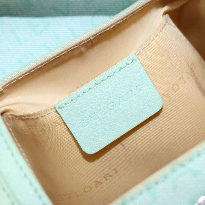 【日本直送】寶格麗 Logo mania 單肩包 帆布皮革 祖母綠 正品 hk3109-17