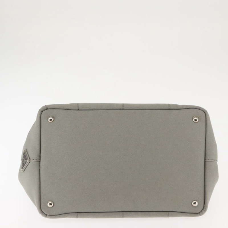 【日本直送】PRADA Canapa MM 手袋 帆布 灰色 銀色 正品 hk3116-4