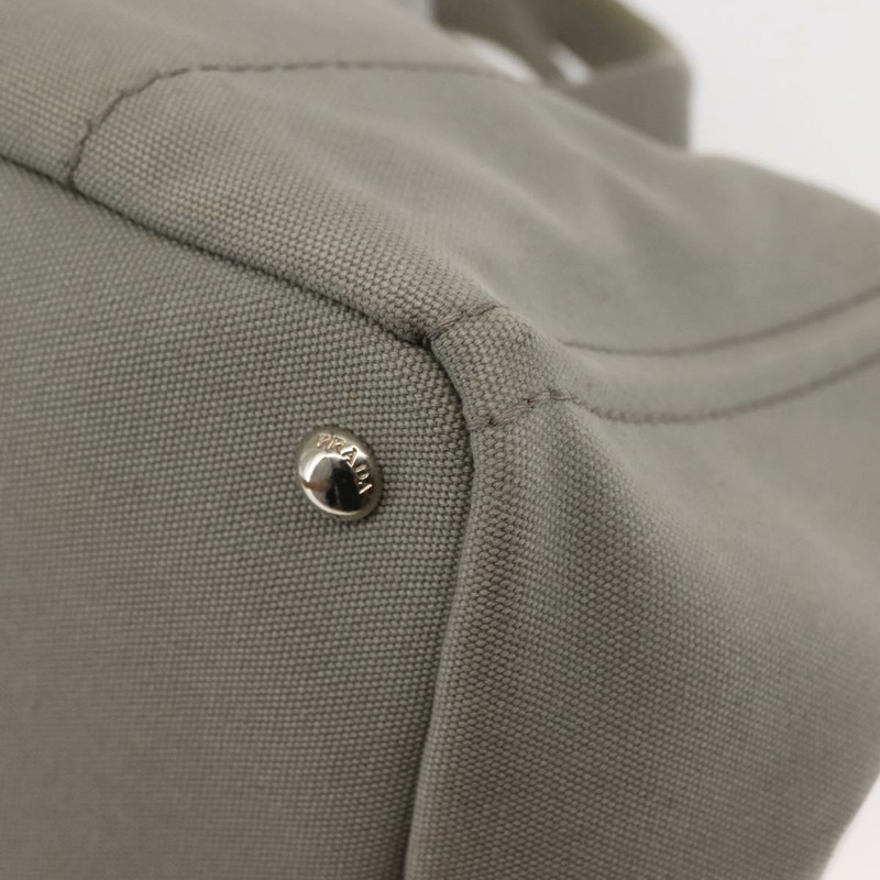 【日本直送】PRADA Canapa MM 手袋 帆布 灰色 銀色 正品 hk3116-15