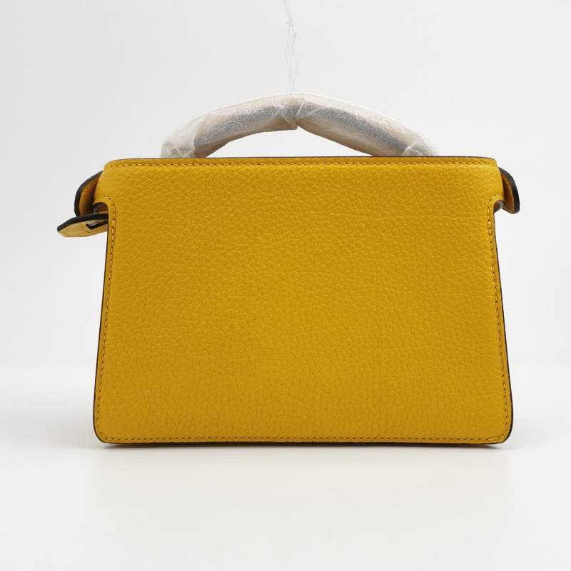 Fendi Peekaboo ISeeU XCross 牛皮純色扭鎖斜挎包單肩包-4