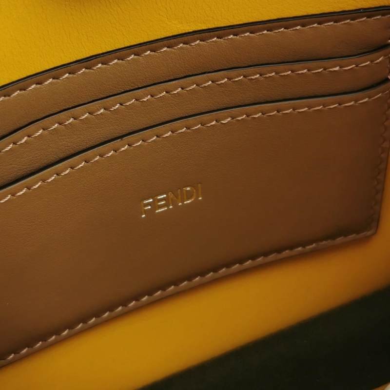 Fendi Peekaboo ISeeU XCross 牛皮純色扭鎖斜挎包單肩包-7