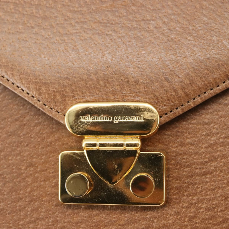 【日本直送】華倫天奴 (VALENTINO) 手提包 皮革 兩用 棕色 金色 正品 bs29793-19