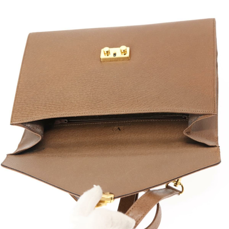 【日本直送】華倫天奴 (VALENTINO) 手提包 皮革 兩用 棕色 金色 正品 bs29793-20