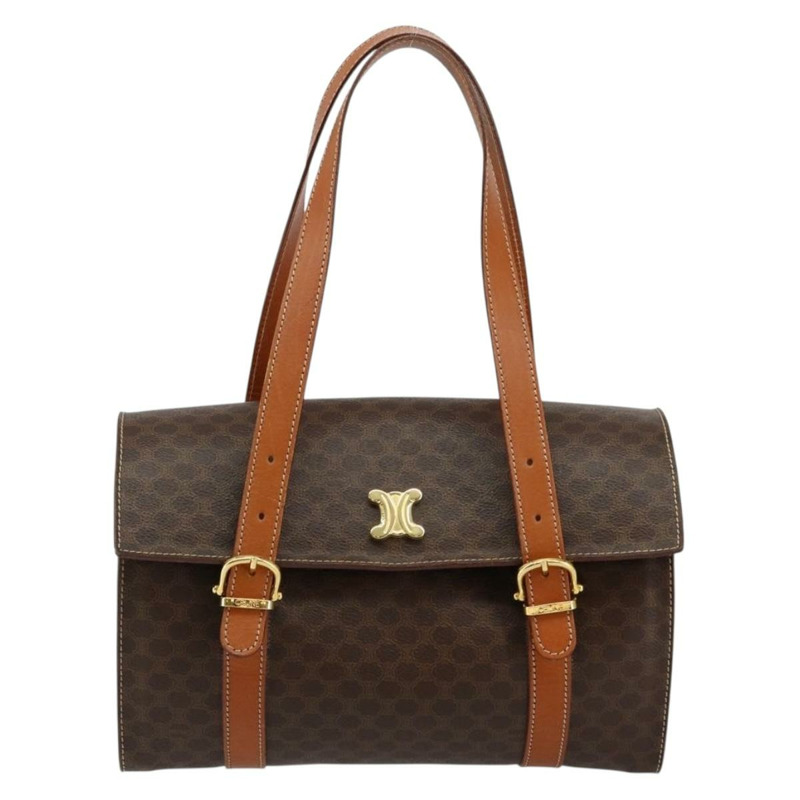 【日本直送】CELINE Macadam帆布手提包 PVC皮革 棕色 正品 ki6046-12