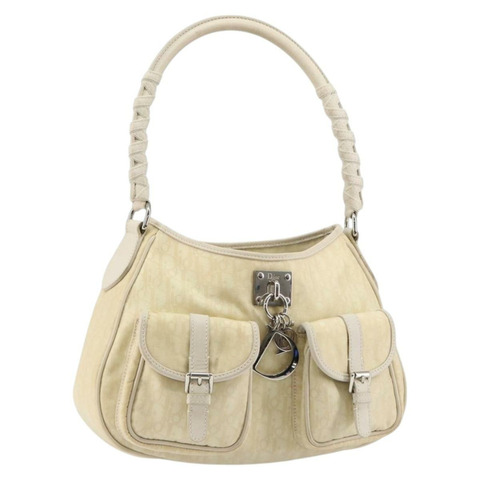 Christian Dior Trotter帆布可愛單背包尼龍白色正品ki6103