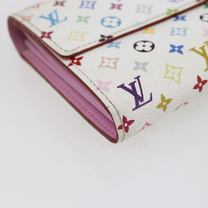 【日本直送】路易威登 Monogram Multicolor Portefeuille Sarah 白 M93745 LV Auth ki6038-13