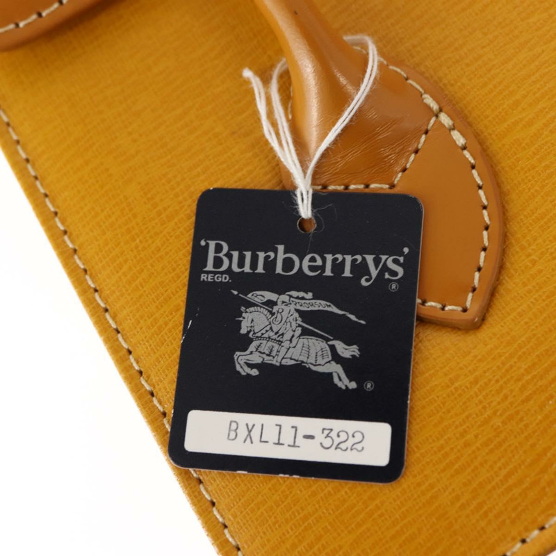 【日本直送】Burberrys 手提包 皮革 黃色 正品 ki6077-9