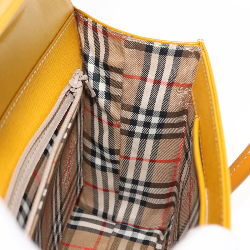 【日本直送】Burberrys 手提包 皮革 黃色 正品 ki6077-17