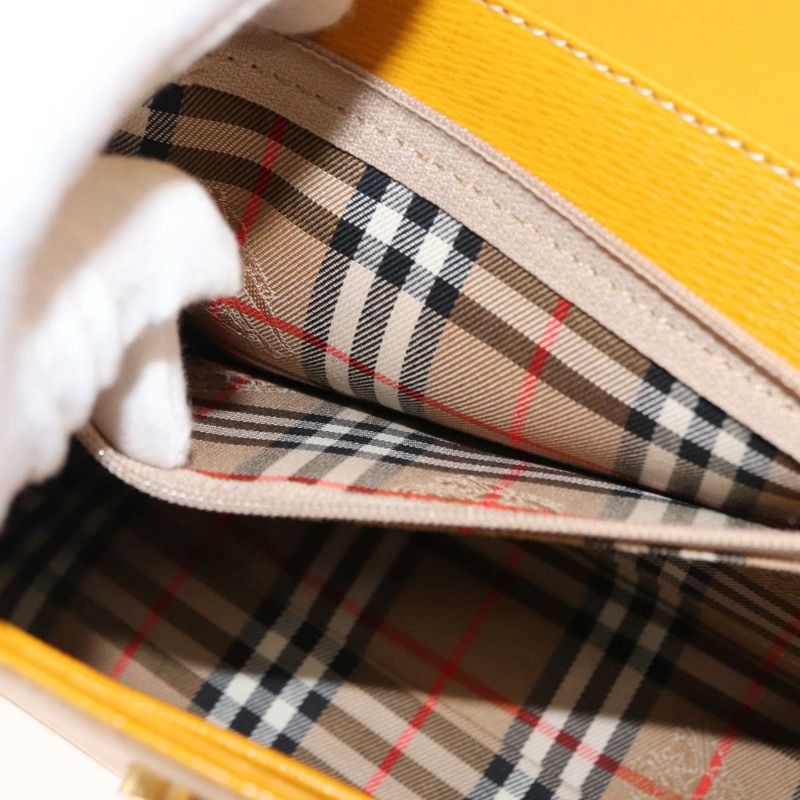 【日本直送】Burberrys 手提包 皮革 黃色 正品 ki6077-19