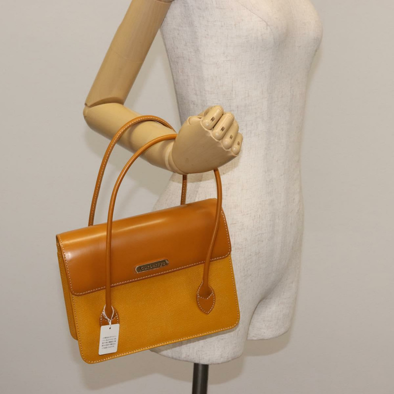 【日本直送】Burberrys 手提包 皮革 黃色 正品 ki6077-20