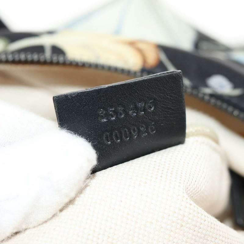 【日本直送】GUCCI 花卉圖案帆布雙肩包 黑色 銀色 353476 正品 bs29799-11