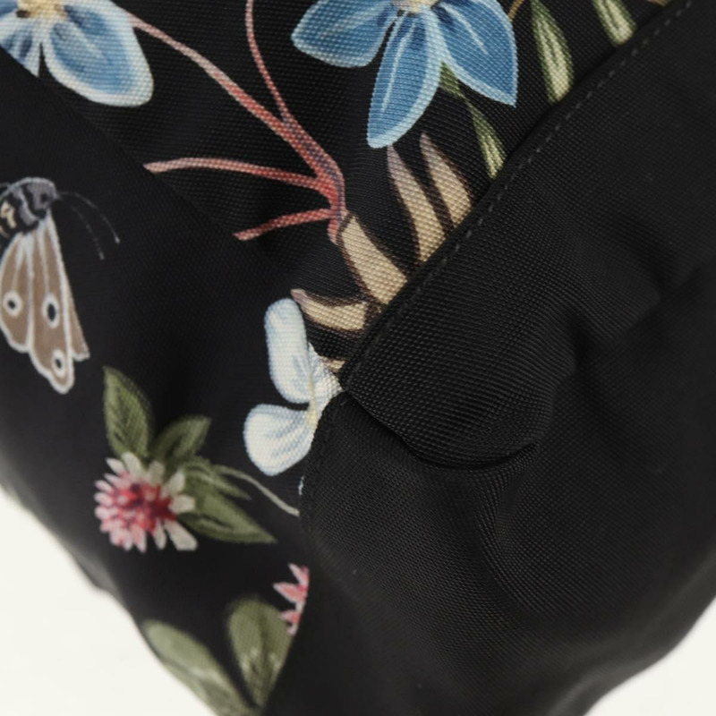 【日本直送】GUCCI 花卉圖案帆布雙肩包 黑色 銀色 353476 正品 bs29799-15