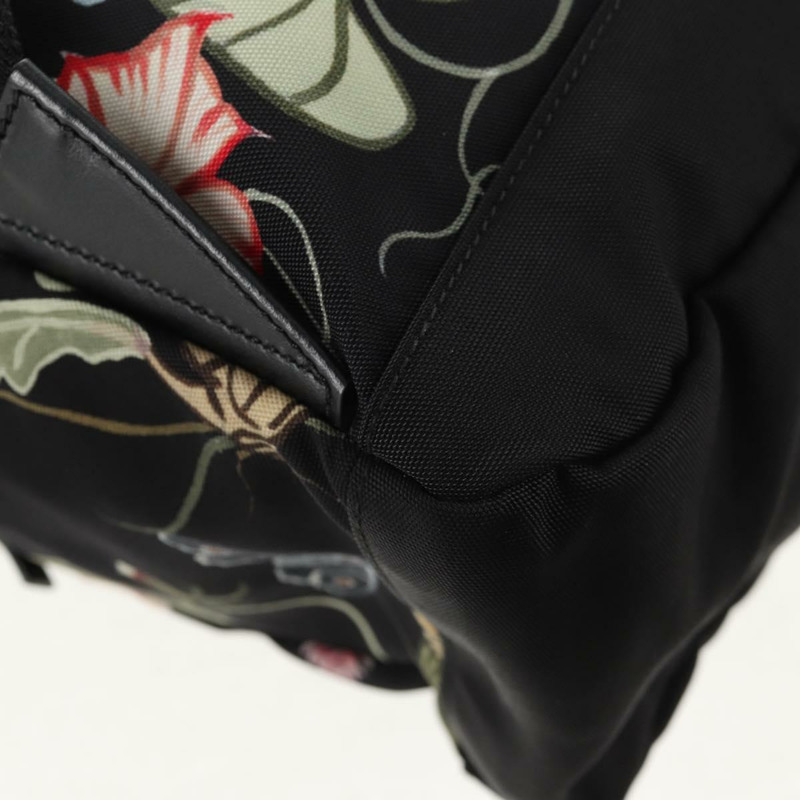 【日本直送】GUCCI 花卉圖案帆布雙肩包 黑色 銀色 353476 正品 bs29799-17