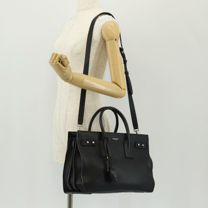【日本直送】SAINT LAURENT Sac de Jules 手提包 皮革 2way 黑色 Auth ki6080-29