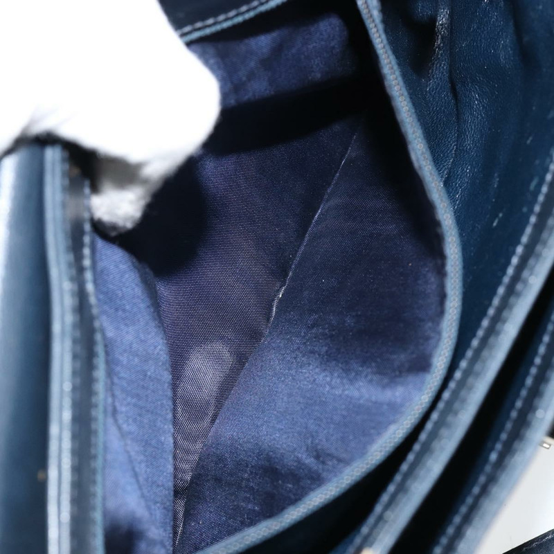 【日本直送】CELINE 馬車圖案單肩包，皮革，海軍藍，正品，貨號 146494-11