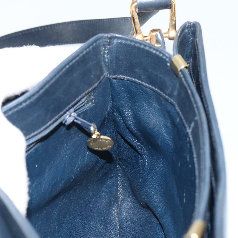 【日本直送】CELINE 馬車圖案單肩包，皮革，海軍藍，正品，貨號 146494-18