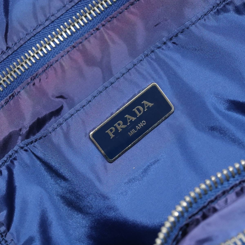 【日本直送】PRADA 尼龍皮革手提包 藍色 銀色 正品 147405-18