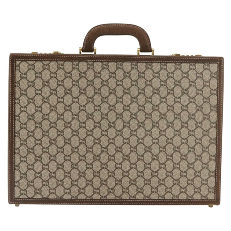 【日本直送】GUCCI GG Plus Supreme 公事包 PVC 米色 金色 正品 146488-12