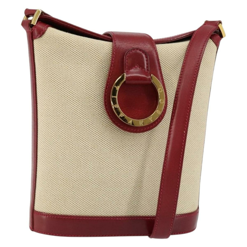 【日本直送】蒂芬妮 (TIFFANY&Co.) 帆布肩包 米色 金色 正品 146483-0