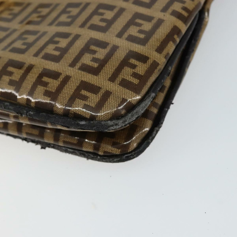 【日本直送】FENDI Zucchino帆布Mamma Baguette單肩包琺瑯米色金色正品 146481-8