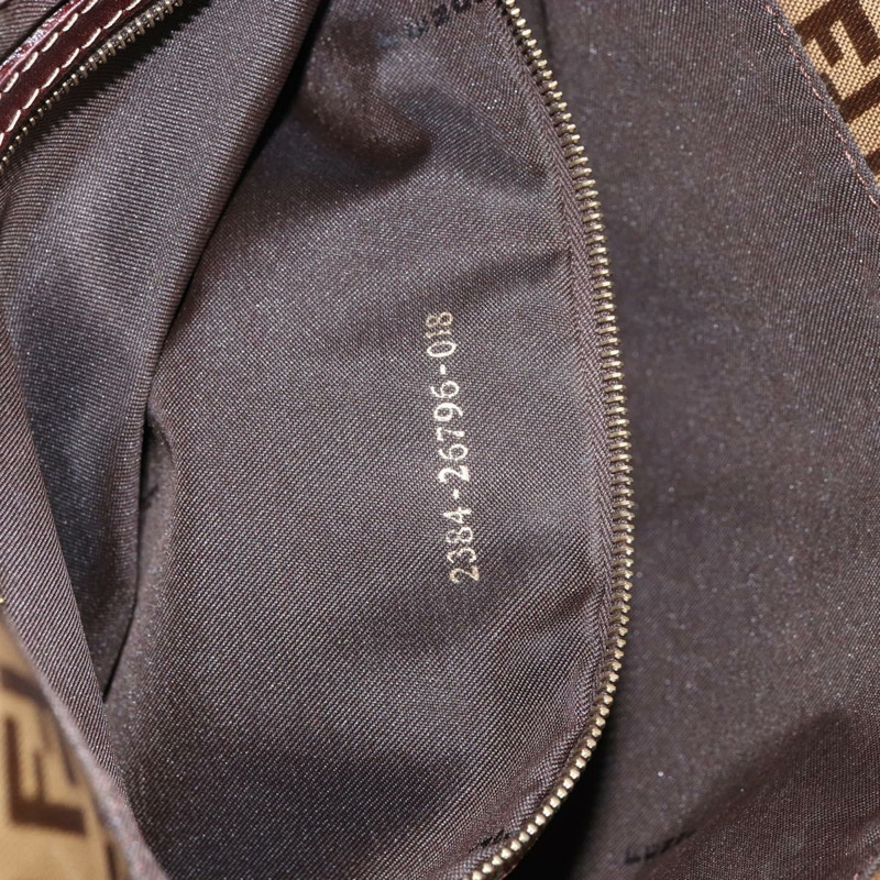 【日本直送】FENDI Zucchino帆布Mamma Baguette單肩包琺瑯米色金色正品 146481-11