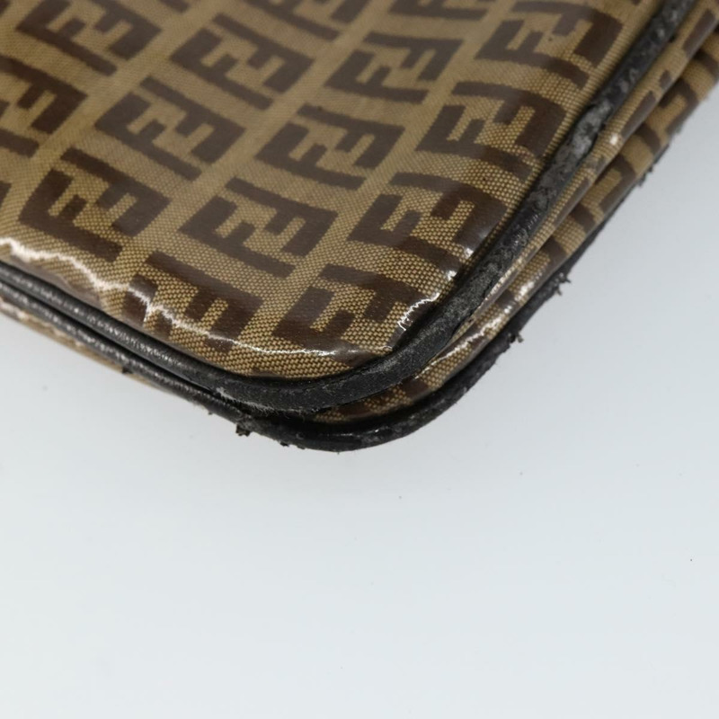 【日本直送】FENDI Zucchino帆布Mamma Baguette單肩包琺瑯米色金色正品 146481-13