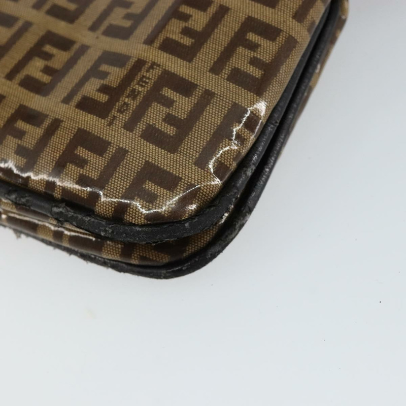 【日本直送】FENDI Zucchino帆布Mamma Baguette單肩包琺瑯米色金色正品 146481-14