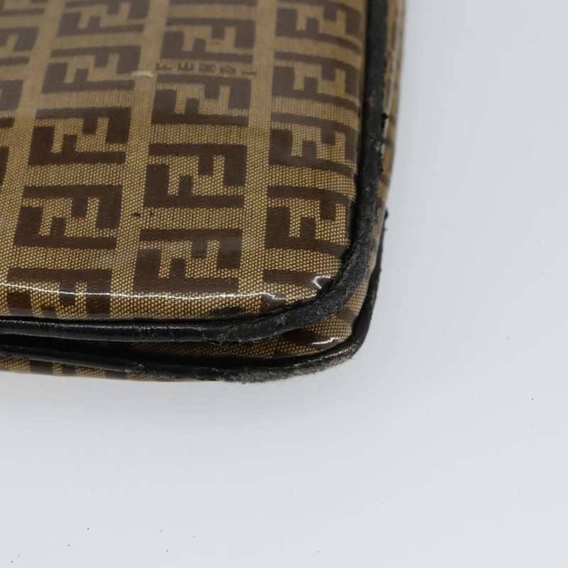 【日本直送】FENDI Zucchino帆布Mamma Baguette單肩包琺瑯米色金色正品 146481-15