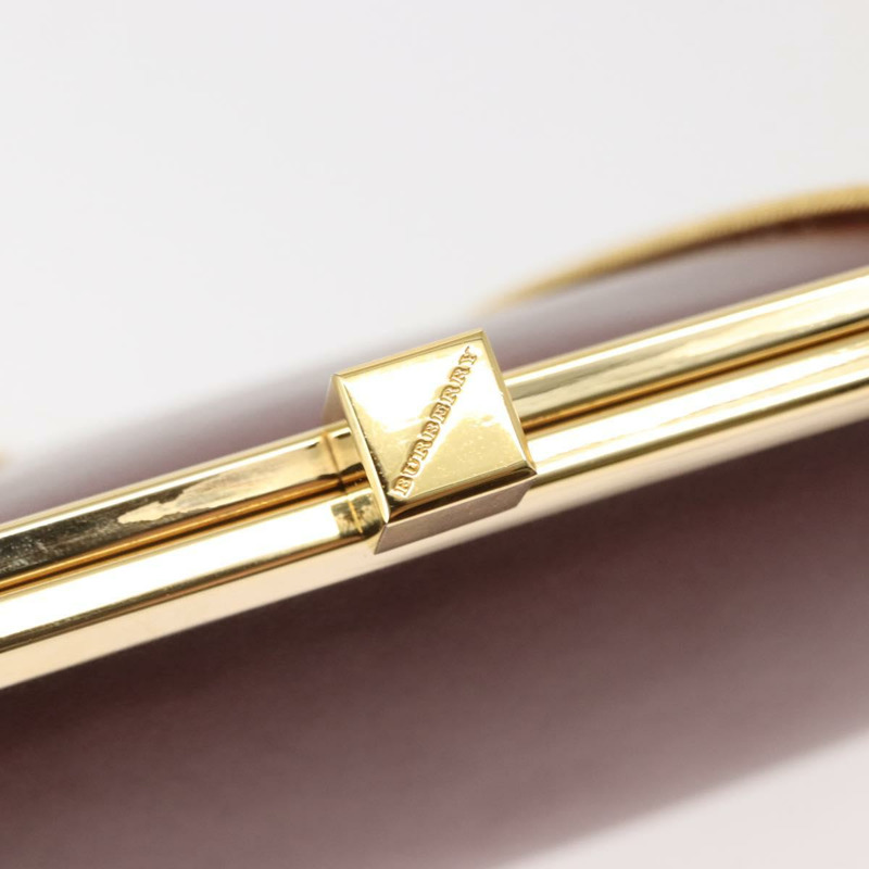 【日本直送】BURBERRY 鏈條手提包 皮革 波爾多金 正品 146495-8