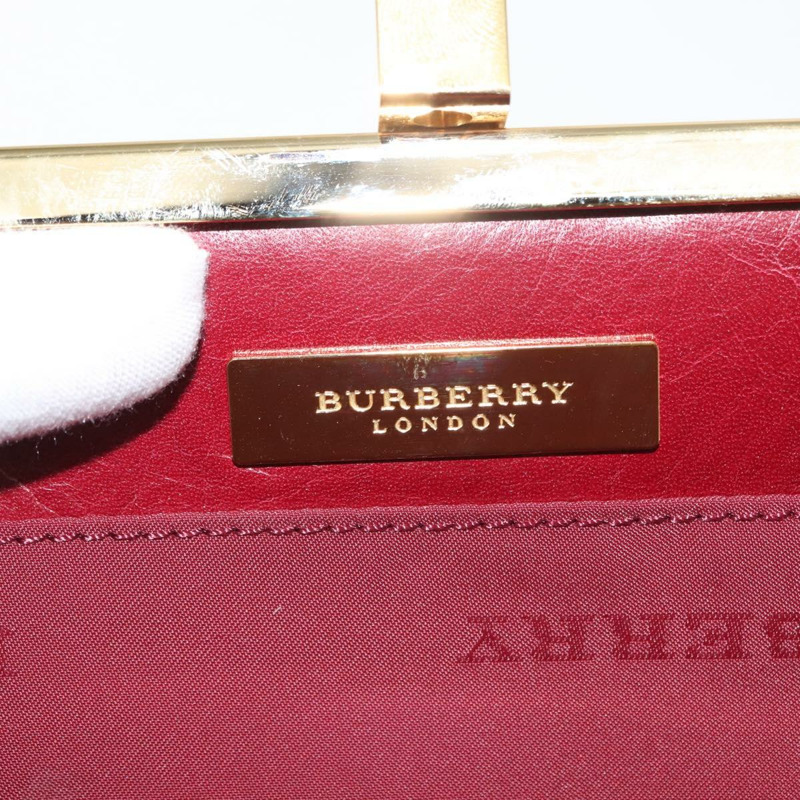 【日本直送】BURBERRY 鏈條手提包 皮革 波爾多金 正品 146495-9