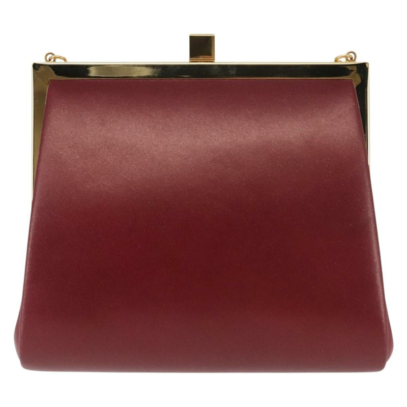 【日本直送】BURBERRY 鏈條手提包 皮革 波爾多金 正品 146495-12