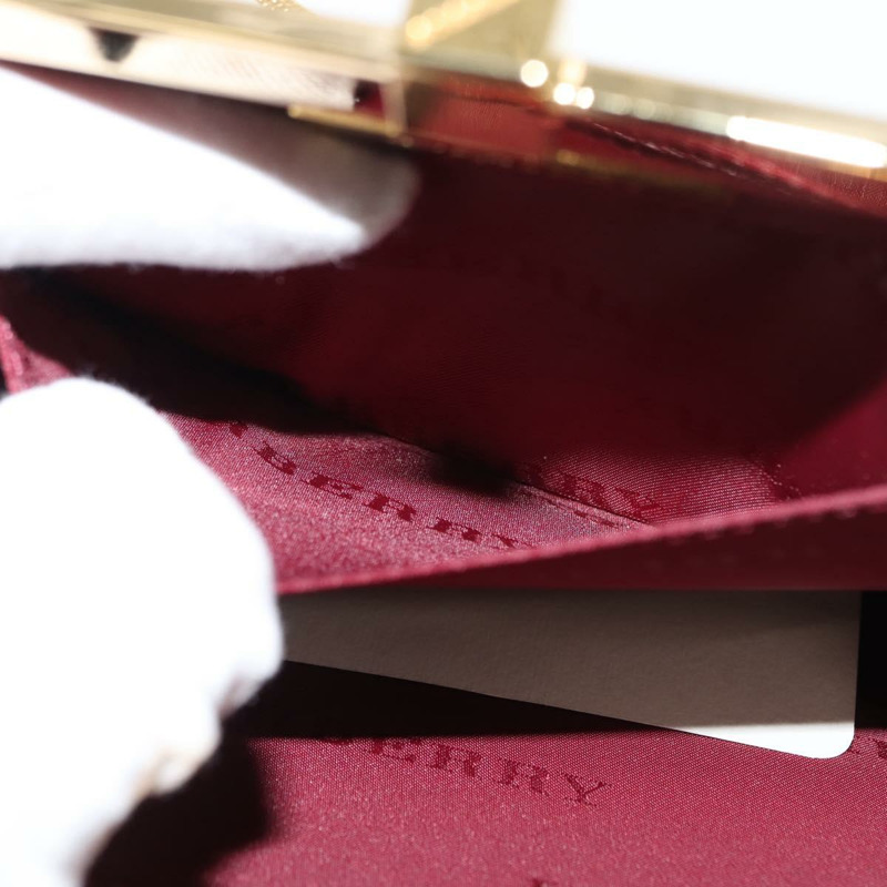 【日本直送】BURBERRY 鏈條手提包 皮革 波爾多金 正品 146495-15