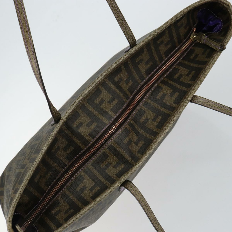 【日本直送】FENDI Zucca帆布手提包 PVC黑色棕色 正品 ep11387-5