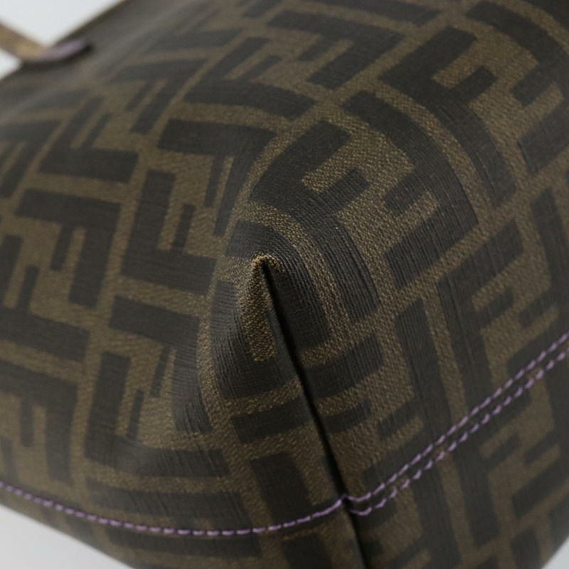 【日本直送】FENDI Zucca帆布手提包 PVC黑色棕色 正品 ep11387-13