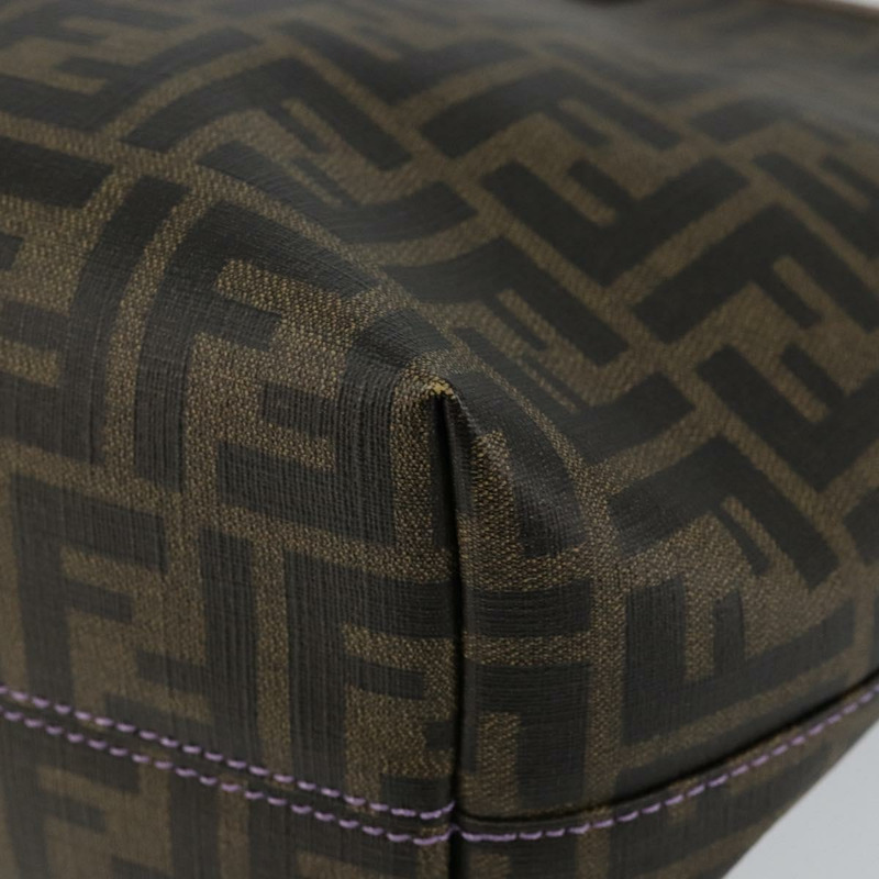 【日本直送】FENDI Zucca帆布手提包 PVC黑色棕色 正品 ep11387-14